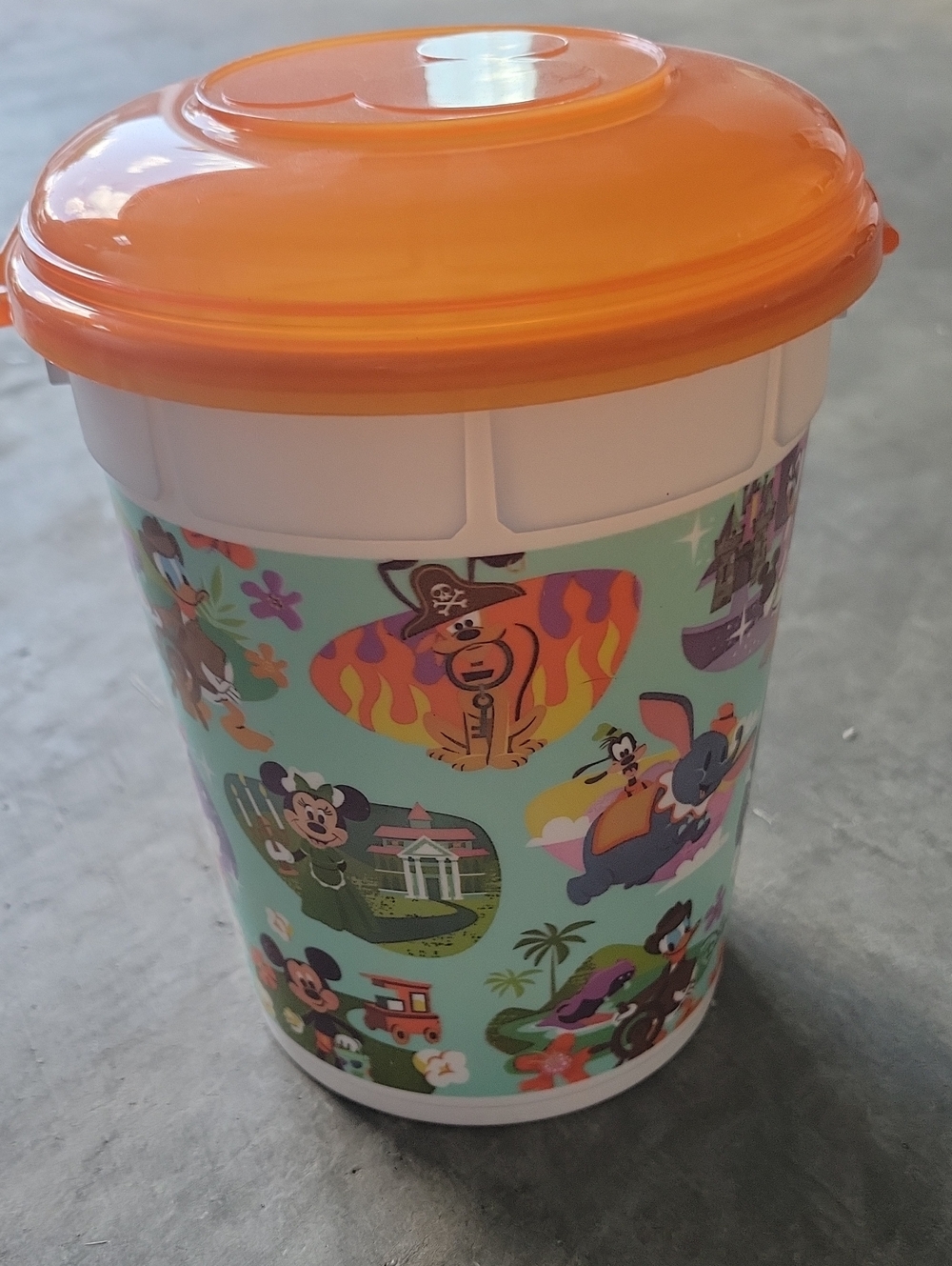 Disney Orange Lid Popcorn Bucket